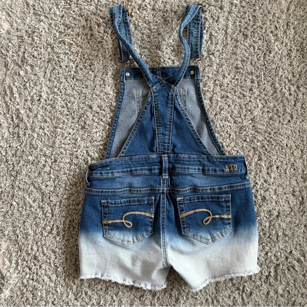 Justice• Girls’ Denim Ombré Overall Shorts | Sz 12
